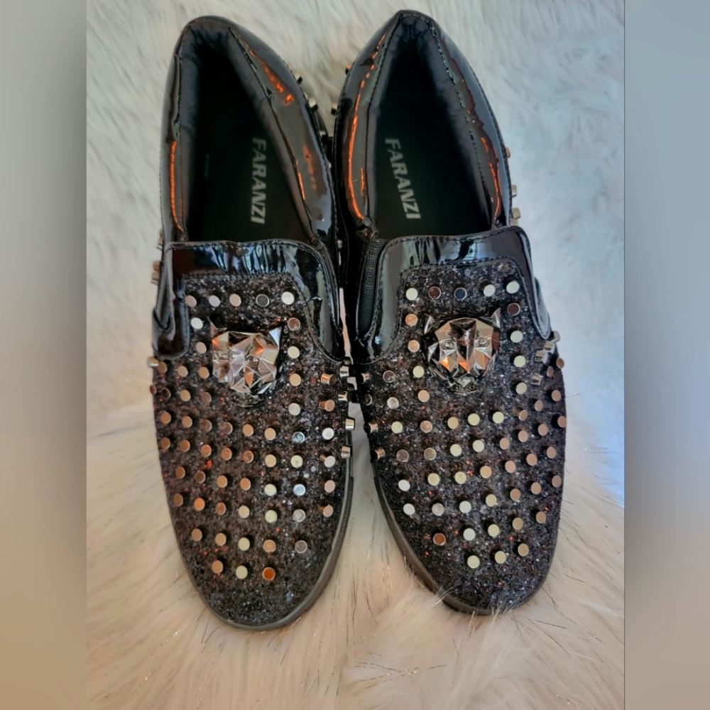 Men Black Studded Faranzi Shoes